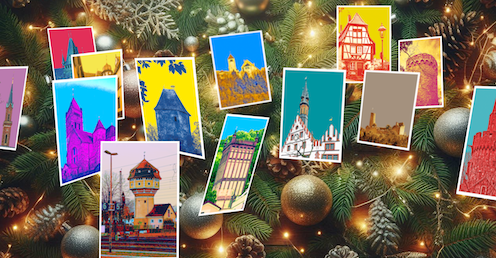 Weinheimer Wahrzeichen auf Postkarten